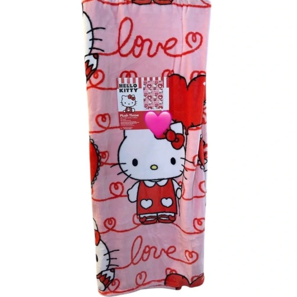 Hello Kitty Valentine's Day Hearts Plush Throw Blanket 💕